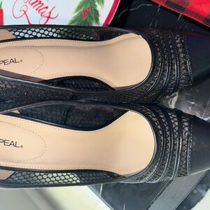 Xappeal Black Mesh Heels for Women